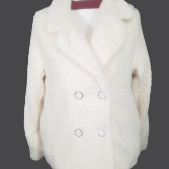 Ashley By 26 International Jackets & Blazers - Ashley Outwear Faux Fur Winter Pea Coat Doble Breasted.  L